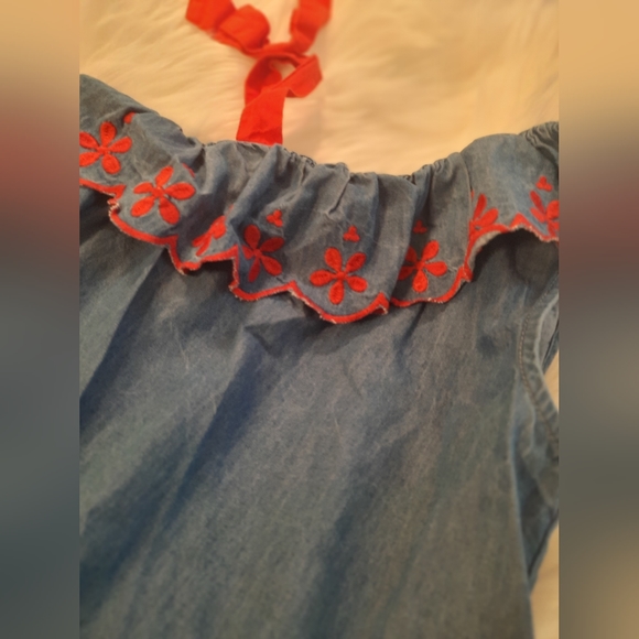 Crown & Ivy Denim Dress Girls Size 6x - Picture 3 of 6